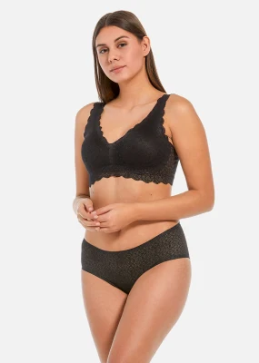 Precio barato de alta calidad de encaje sexy negro deportes conjunto de ropa interior de mujer cómodo