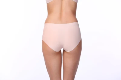 Calzoncillos elásticos puros de algodón de talla grande para mujer, Material liso, cintura media