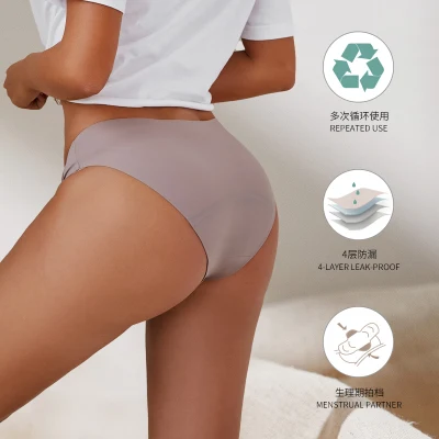 S-Shaper Mujeres Menstrual Período Ropa interior Mediados de cintura Algodón Posparto Señoras Calzoncillos