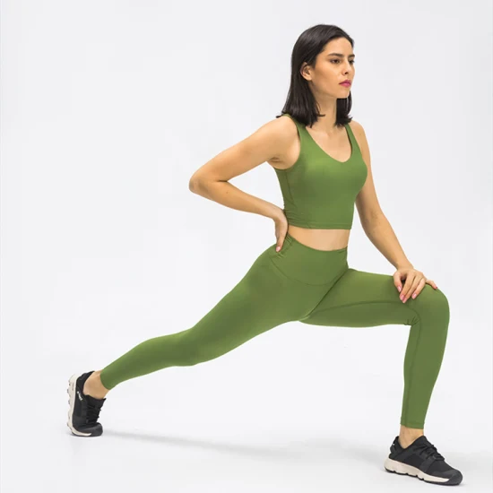 Sy-D9836 nuevo chaleco deportivo acanalado que adelgaza la humedad que absorbe el gimnasio Fitness ropa interior sujetador de Yoga para mujeres