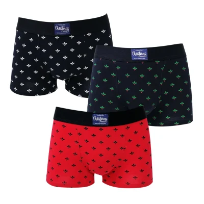 Venta al por mayor Christams Style Comfort Cotton Factory Price Men Boxers Briefs