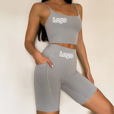 Venta al por mayor de 2 piezas de ropa deportiva Ingor para mujer, ropa deportiva activa sin costuras, ropa de entrenamiento de cintura alta, gimnasio, Sujetador deportivo acanalado, conjunto de Yoga