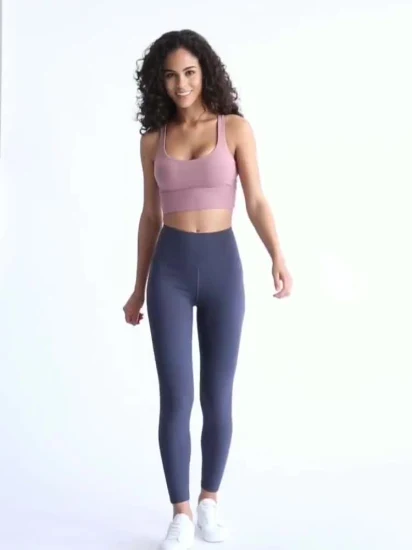 Lu-2 otoño nuevo estilo doble correa de hombro a prueba de golpes ropa interior deportiva mujeres reunir transpirable dobladillo ensanchado sujetador deportivo de Yoga