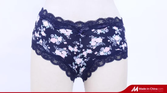 Paquete de 2 calzoncillos para mujer, ropa interior de bikini, festoneado en la abertura de la pierna